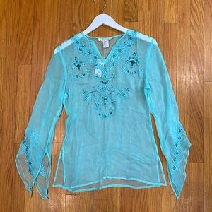 Silk beaded top